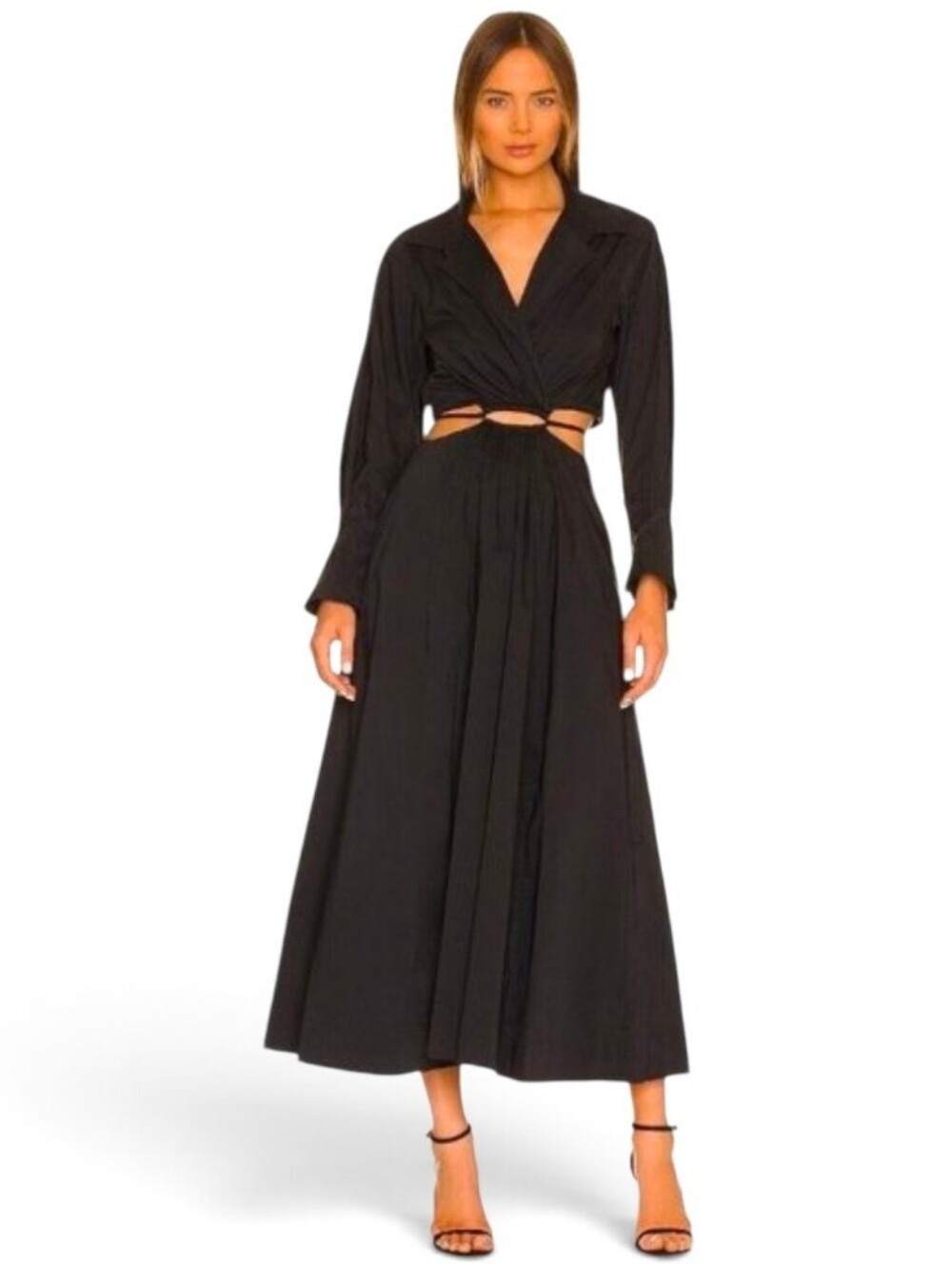 YOUNG FABULOUS & BROKE X REVOLVE Black Derby Cut Out Maxi Dress - XS